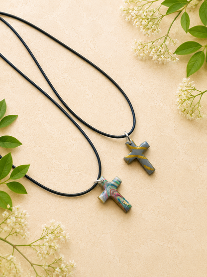 2 for $5 Polymer Clay Cross Necklace Set ✨