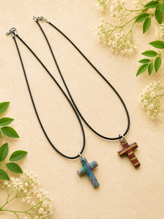 2 for $5 Polymer Clay Cross Necklace Set ✨