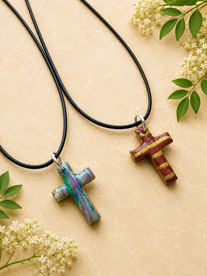 2 for $5 Polymer Clay Cross Necklace Set ✨