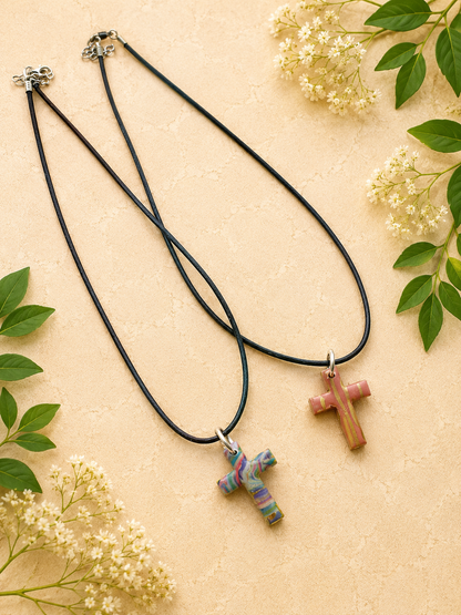2 for $5 Polymer Clay Cross Necklace Set ✨