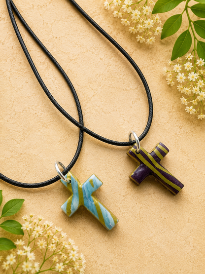 2 for $5 Polymer Clay Cross Necklace Set ✨