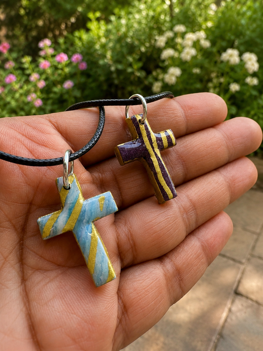 2 for $5 Polymer Clay Cross Necklace Set ✨