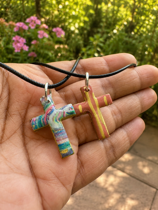 2 for $5 Polymer Clay Cross Necklace Set ✨