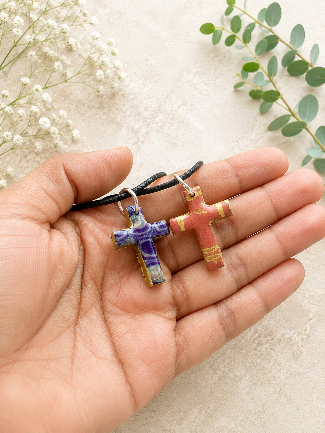 2 for $5 Polymer Clay Cross Necklace Set ✨
