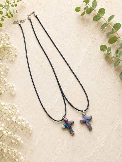 2 for $5 Polymer Clay Cross Necklace Set ✨