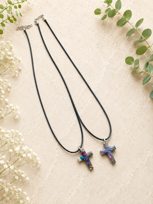 2 for $5 Polymer Clay Cross Necklace Set ✨