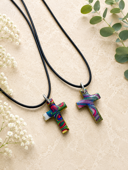 2 for $5 Polymer Clay Cross Necklace Set ✨