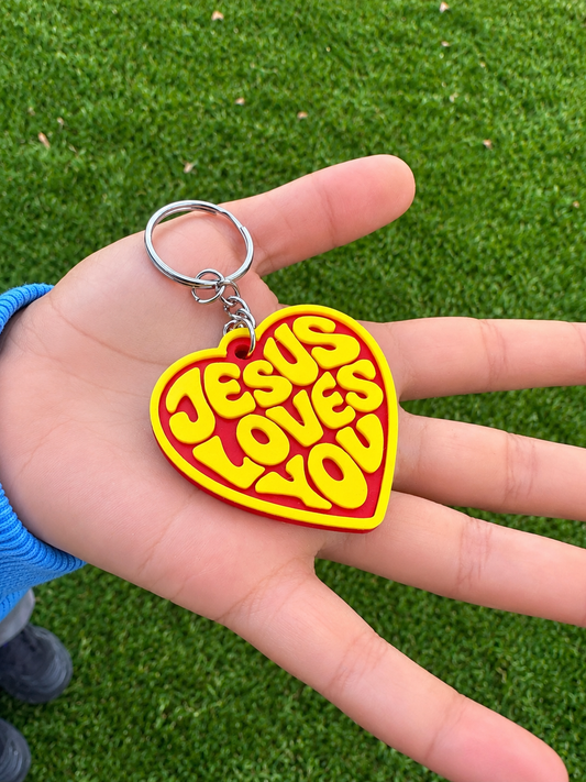 ❤️ Jesus Loves You Heart Keychain – 3D Printed