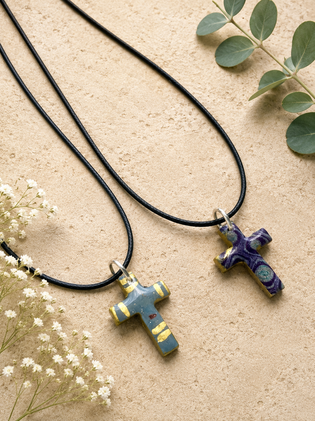 2 for $5 Polymer Clay Cross Necklace Set ✨