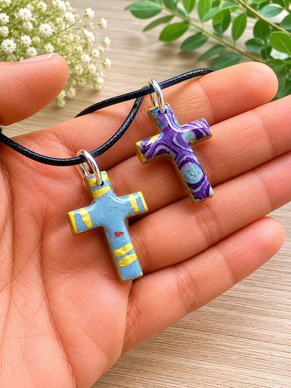 2 for $5 Polymer Clay Cross Necklace Set ✨