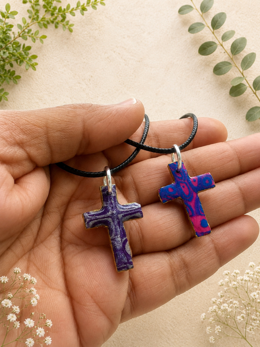 2 for $5 Polymer Clay Cross Necklace Set ✨
