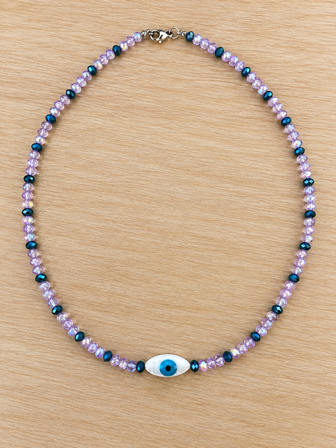 🧿 Lavender Sparkle Evil Eye Necklace