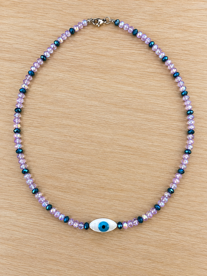 🧿 Lavender Sparkle Evil Eye Necklace