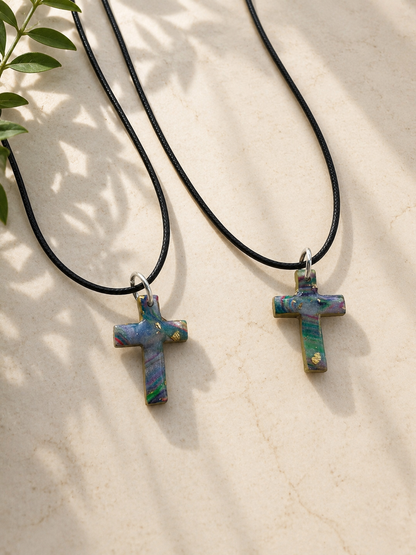 2 for $5 Polymer Clay Cross Necklace Set ✨