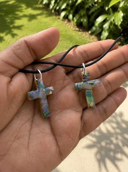 2 for $5 Polymer Clay Cross Necklace Set ✨
