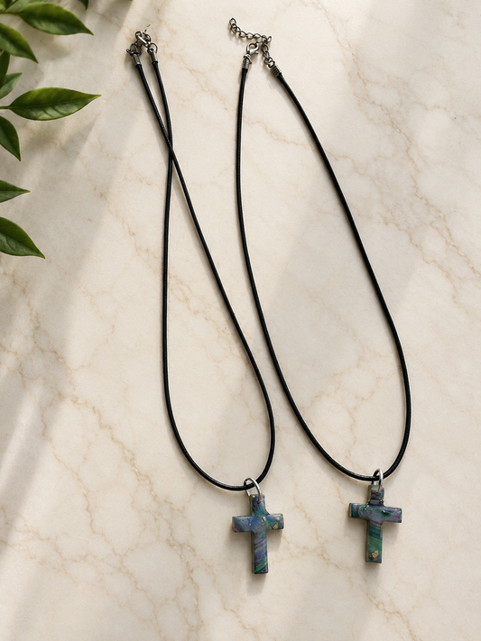2 for $5 Polymer Clay Cross Necklace Set ✨