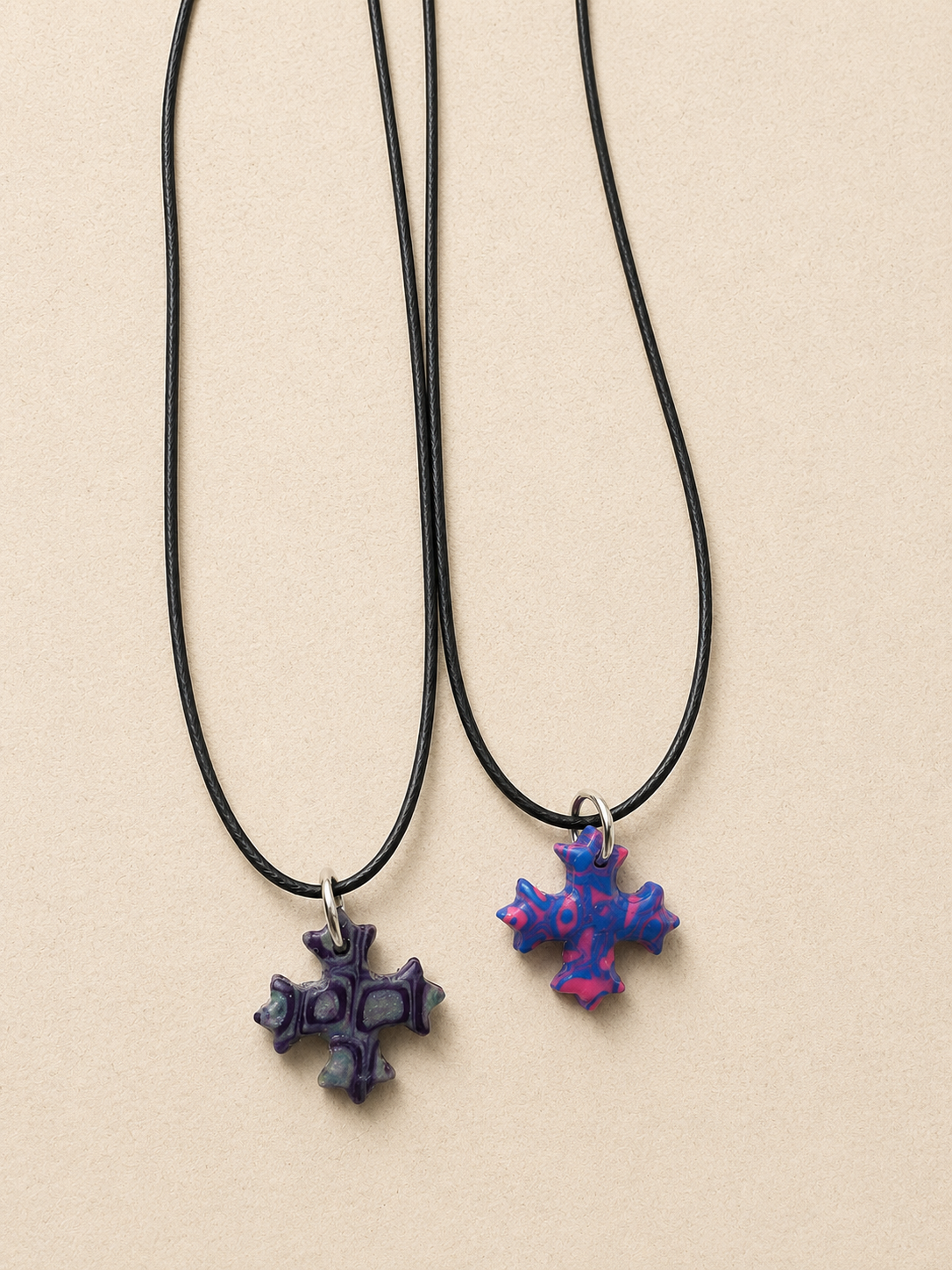 2 for $6 Handmade Polymer Clay Coptic Cross Necklaces ✨
