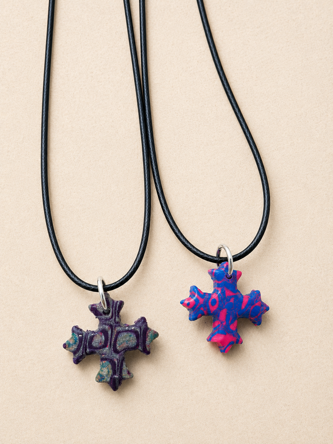 2 for $6 Handmade Polymer Clay Coptic Cross Necklaces ✨