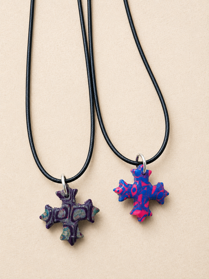 2 for $6 Handmade Polymer Clay Coptic Cross Necklaces ✨