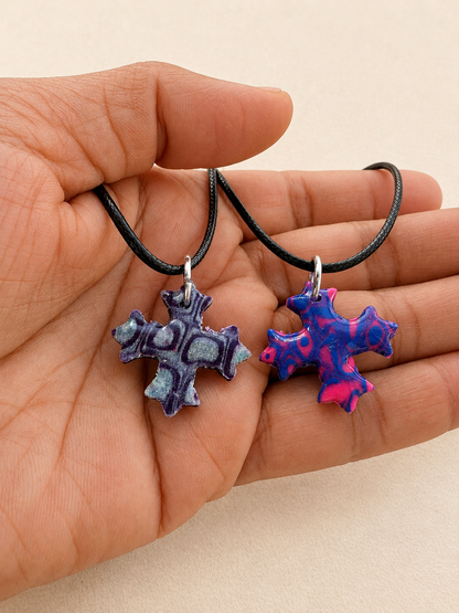 2 for $6 Handmade Polymer Clay Coptic Cross Necklaces ✨