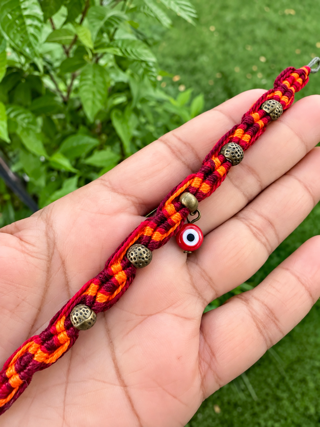 🔥 Sunset Evil Eye Macramé Bracelet