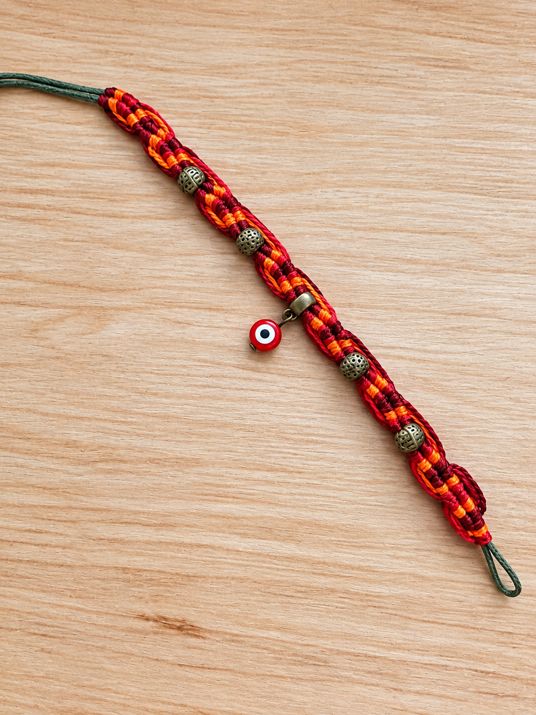 🔥 Sunset Evil Eye Macramé Bracelet