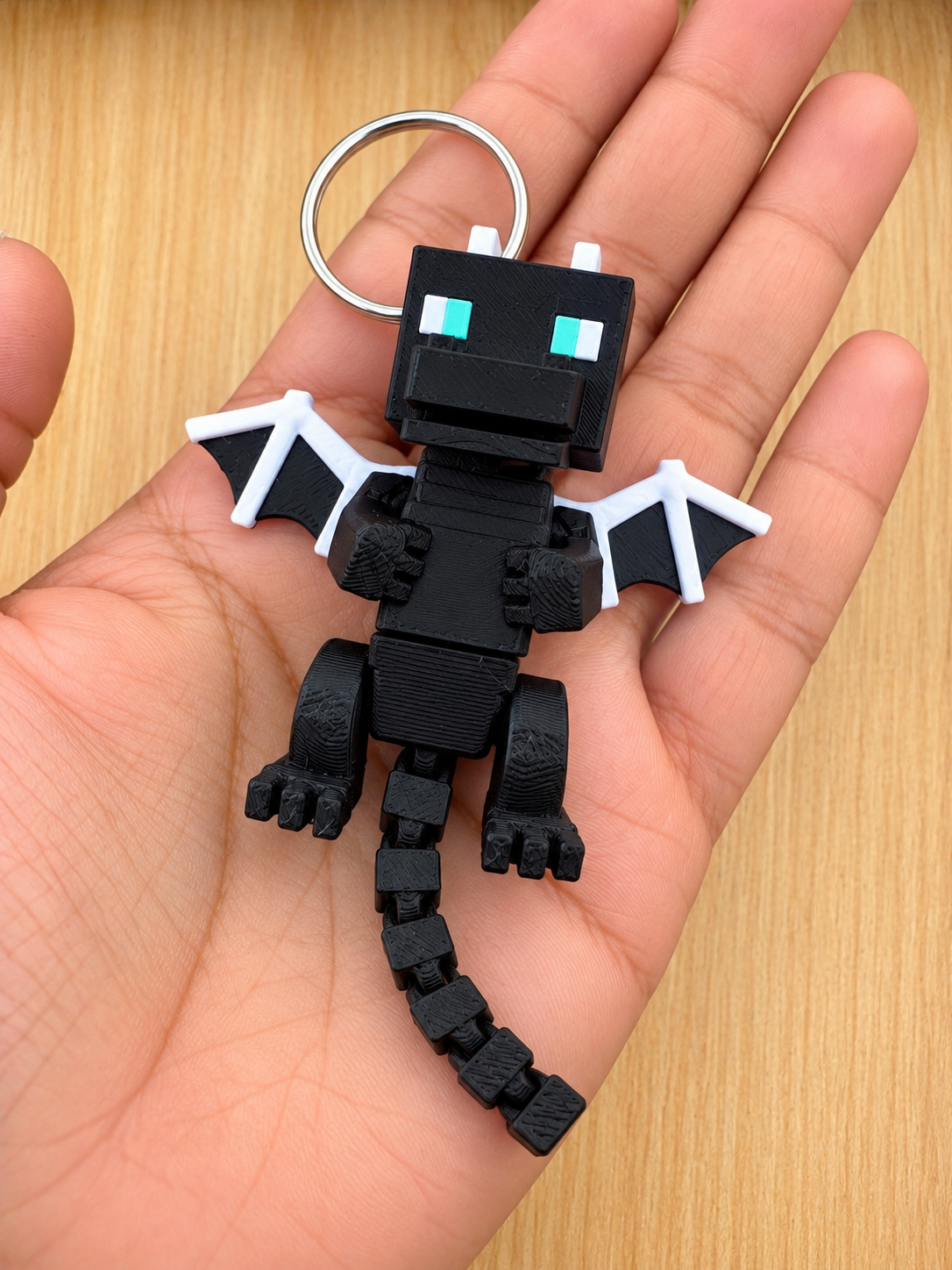 🐉 Block-Style Articulated Dragon Keychain