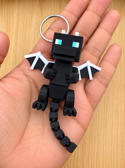 🐉 Block-Style Articulated Dragon Keychain