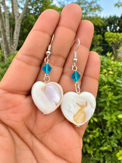 Ocean Heart Mother-of-Pearl Earrings