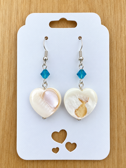Ocean Heart Mother-of-Pearl Earrings