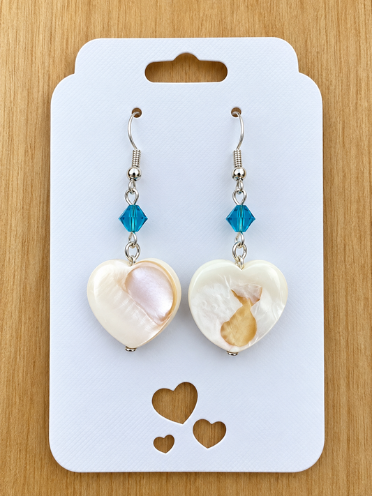 Ocean Heart Mother-of-Pearl Earrings
