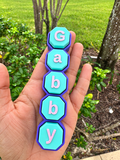 Personalized Hexagon Name Fidget Keychain (1 letter- 5)