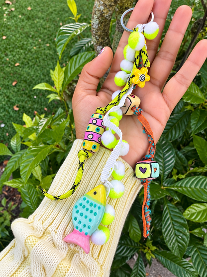 Colorful Handmade Fish Bag Charm & Keychain