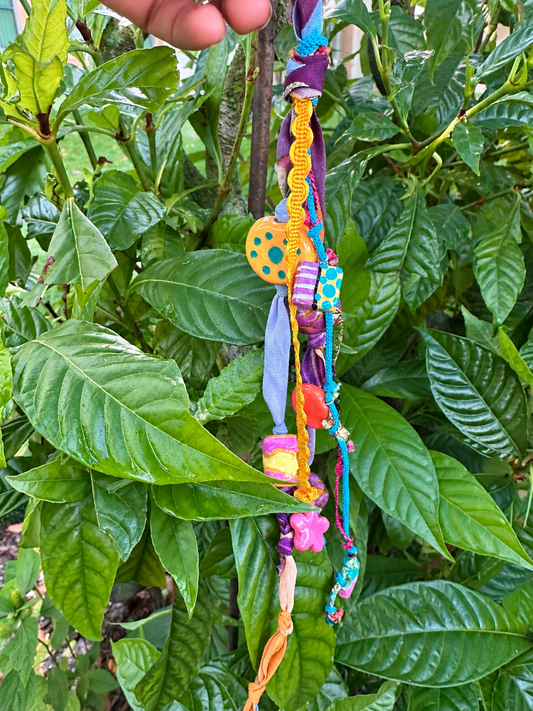 Colorful Boho Handmade Beaded & Fabric Charm
