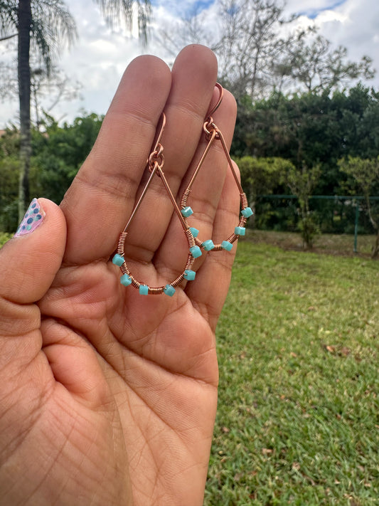 copper teardrop earrings