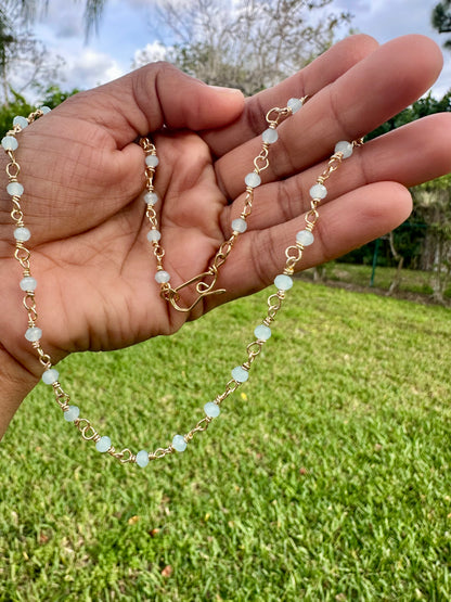 Light Mint Crystal & Brass Chocker