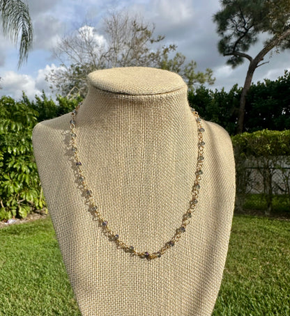 Metallic Purple Crystal & Brass Chocker