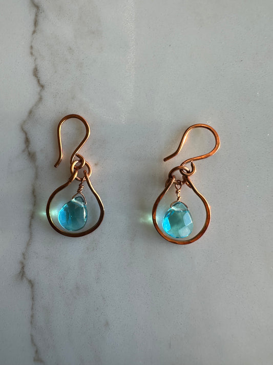 Copper crystal teardrop