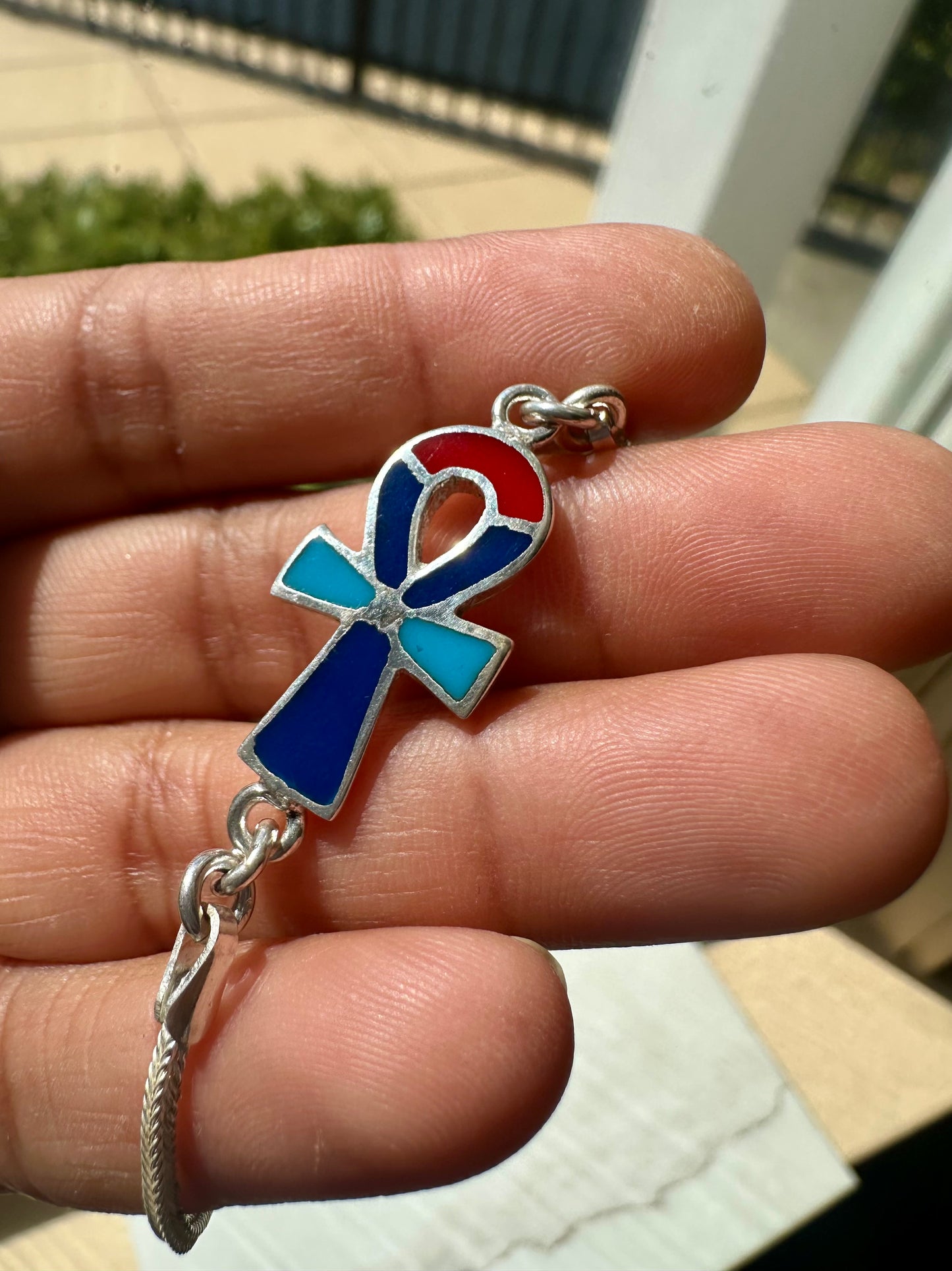 Ankh bracelet (dark blue smal)
