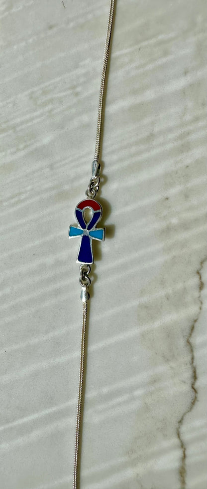 Ankh bracelet (dark blue smal)