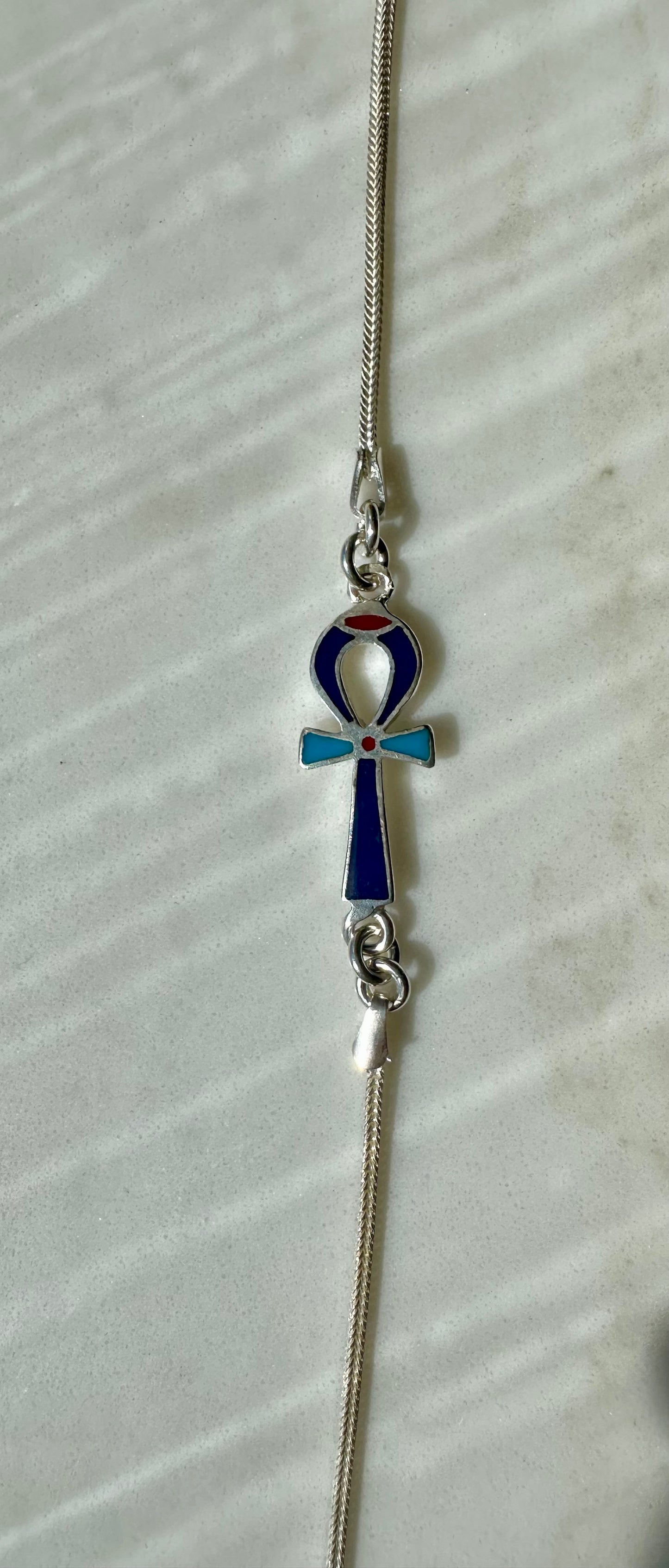 Ankh bracelet dark blue medium