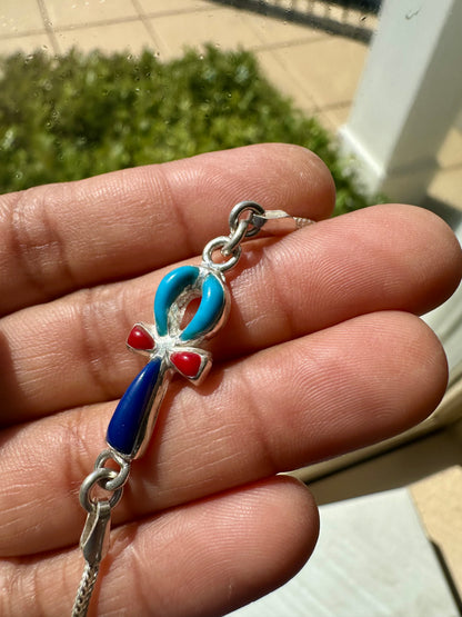 Ankh bracelet turquoise top and blue bottom