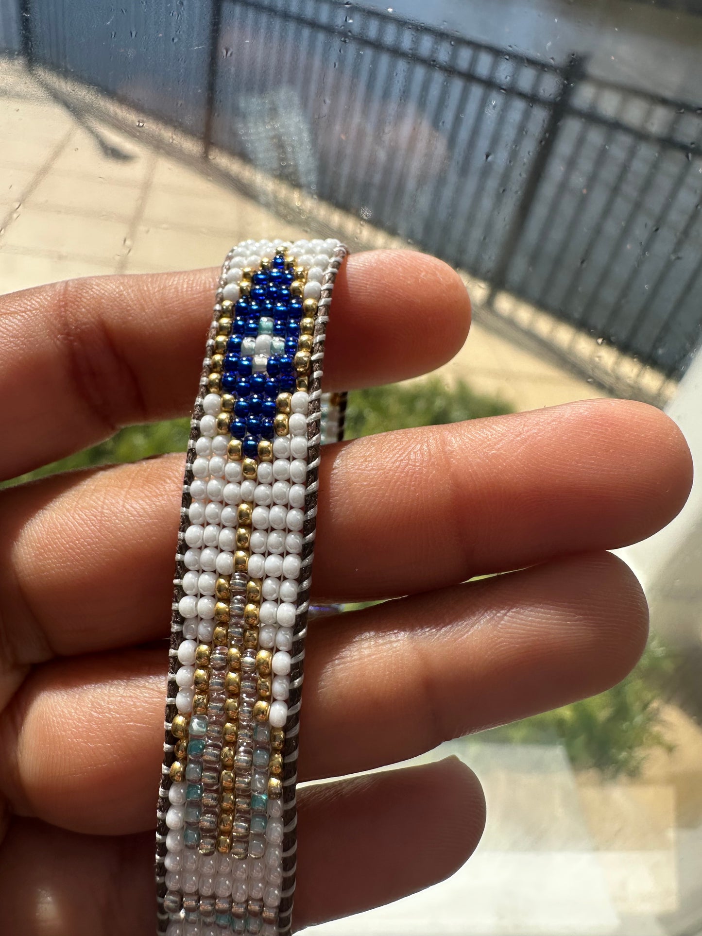 Beaded Woven White Bracelet