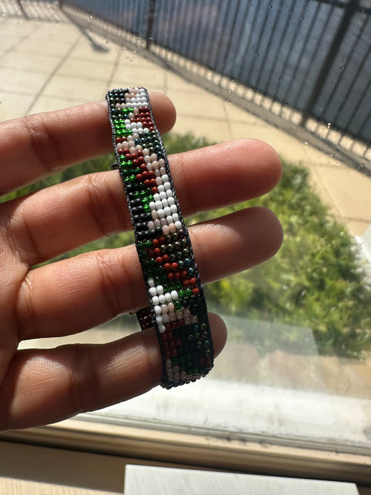 Beaded Woven Military  Bracelet