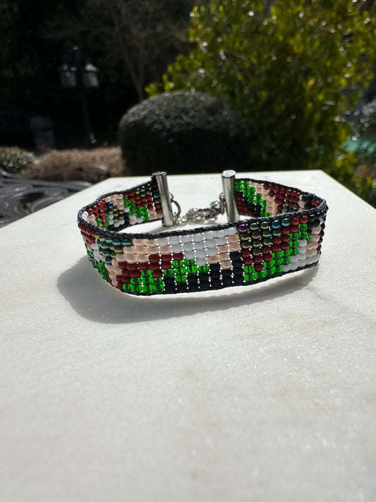 Beaded Woven Military  Bracelet