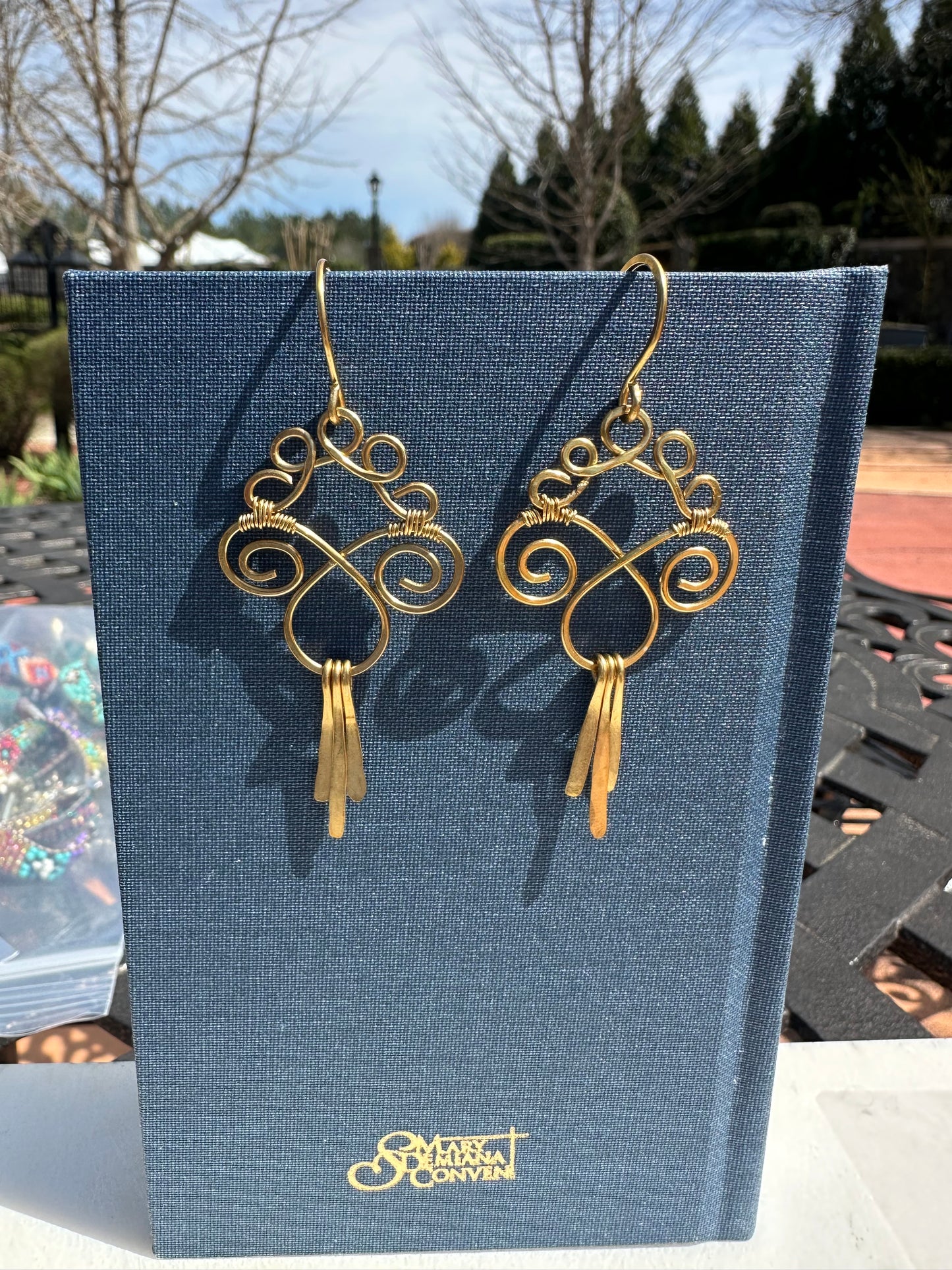 Swirl+ fringes Brass Earring