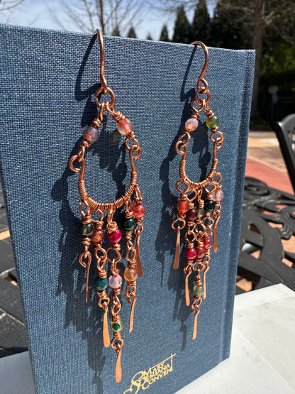 Copper Chandelier/ Fringe Dangles Earrings