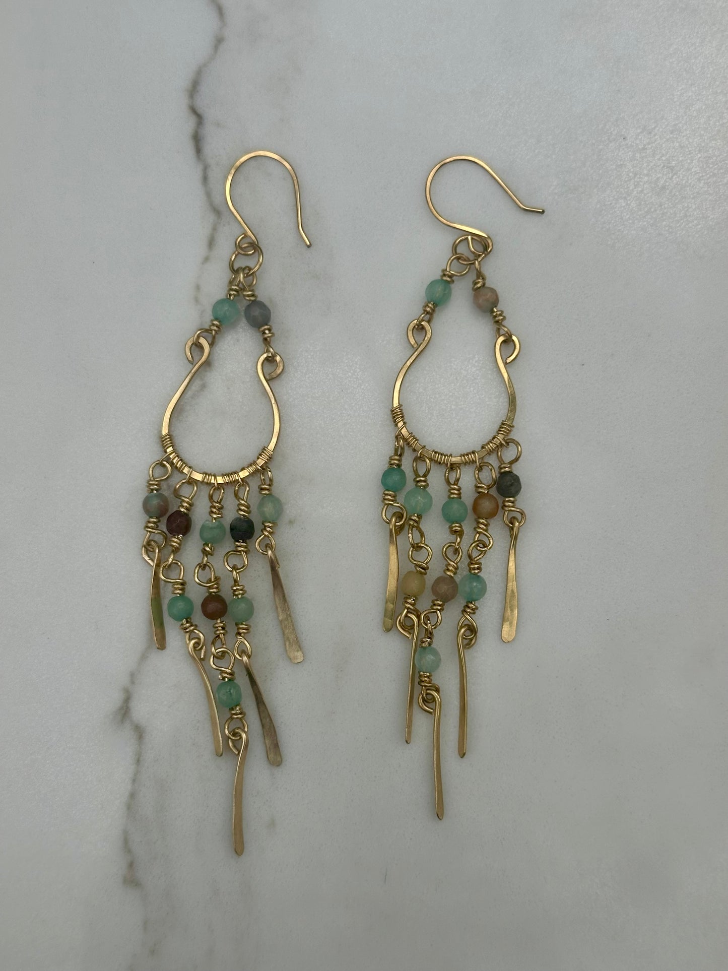 Brass chandelier earrings