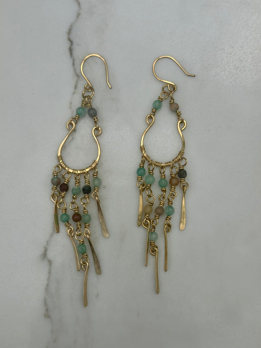 Brass chandelier earrings