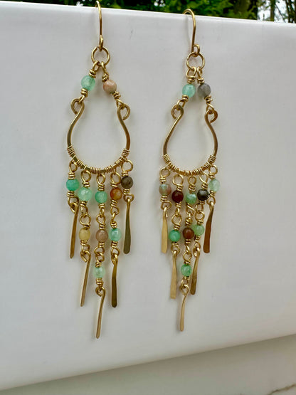 Brass chandelier earrings